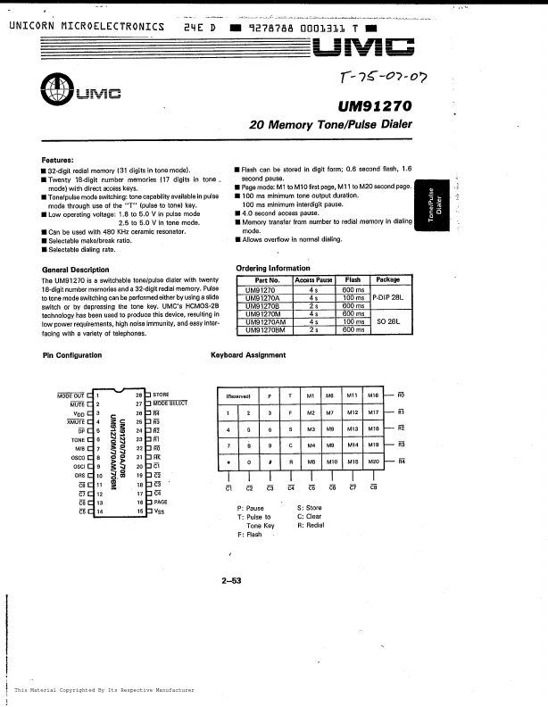 UM91270 UMC Corporation