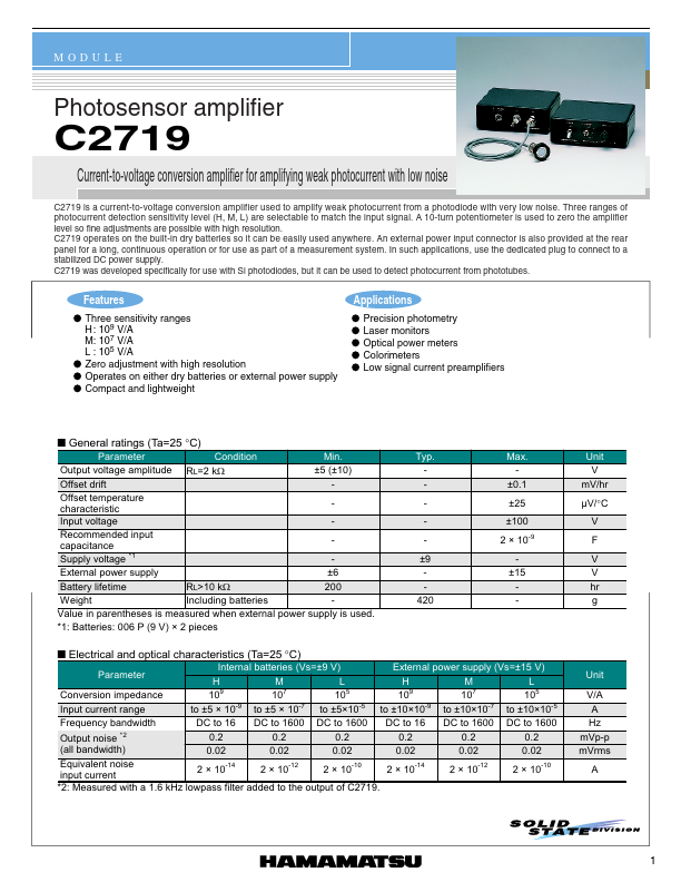 C2719 Hamamatsu