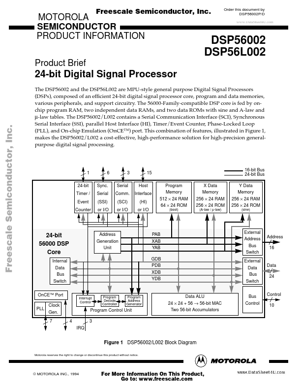 DSP56002 Freescale Semiconductor