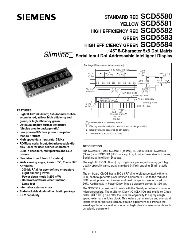 SCD5580 Siemens Semiconductor