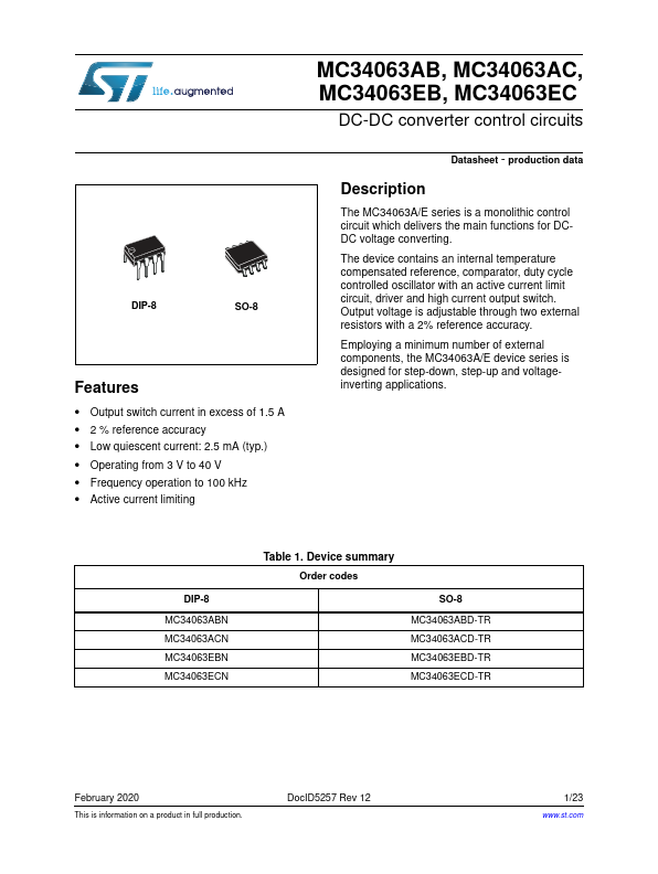 MC34063EC STMicroelectronics