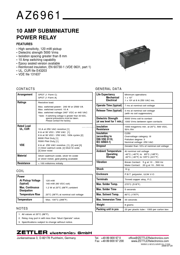 AZ6961 ZETTLER Electronics