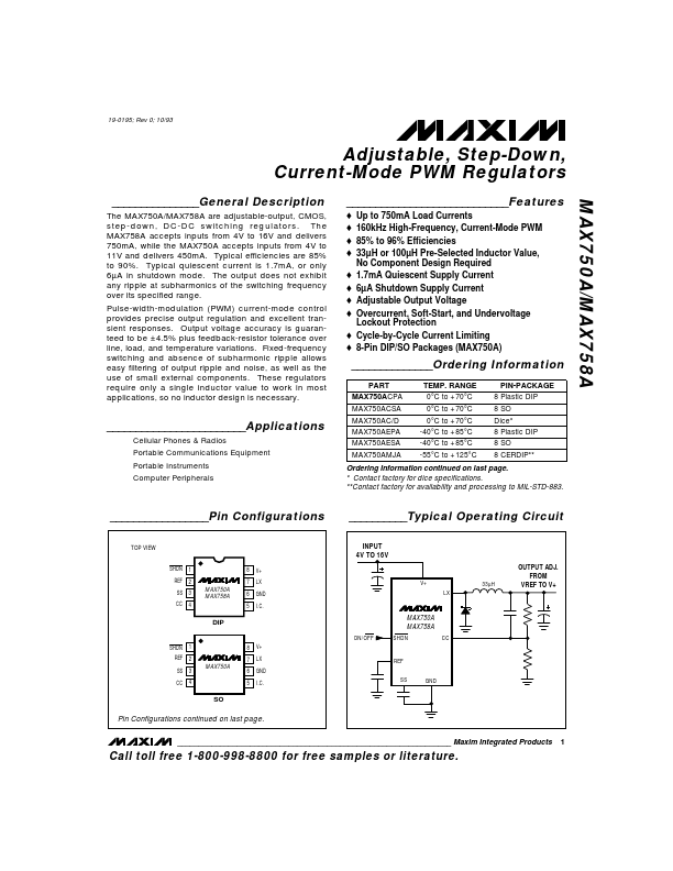 MAX758A Maxim Integrated