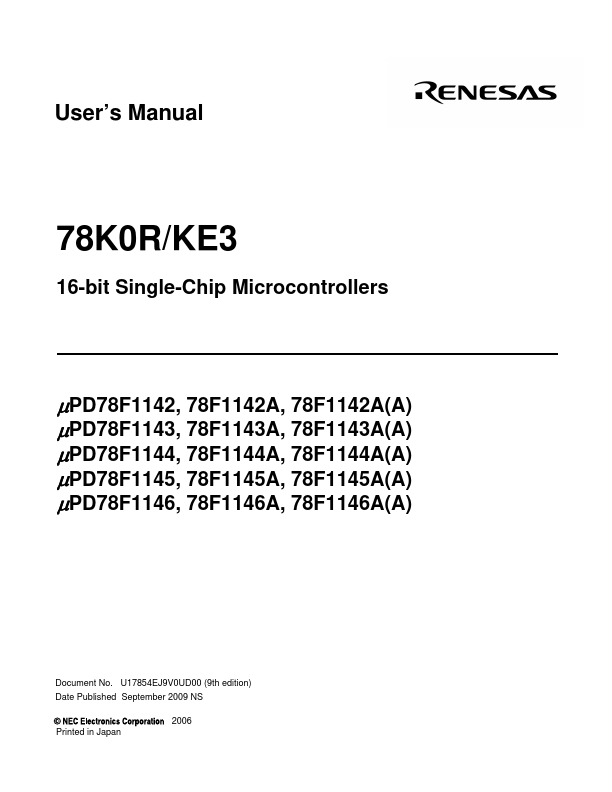 uPD78F1144A Renesas