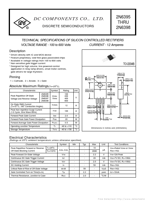 2N6395 Dc Components