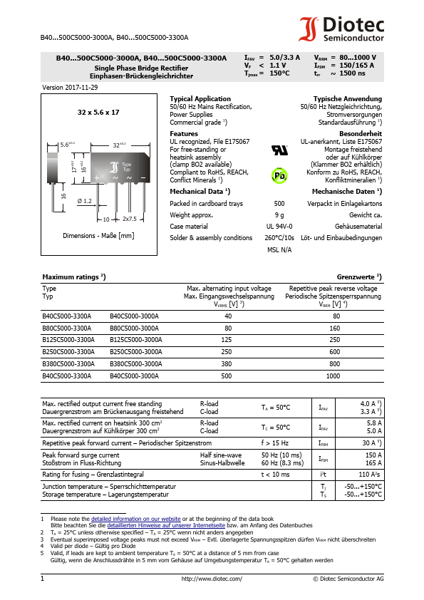 B125C5000-3300A Diotec Semiconductor
