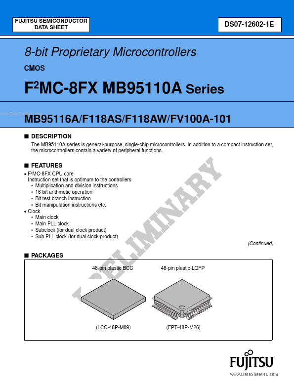 MB95F118AW Fujitsu Media Devices