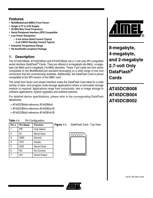AT45DCB008 ATMEL Corporation