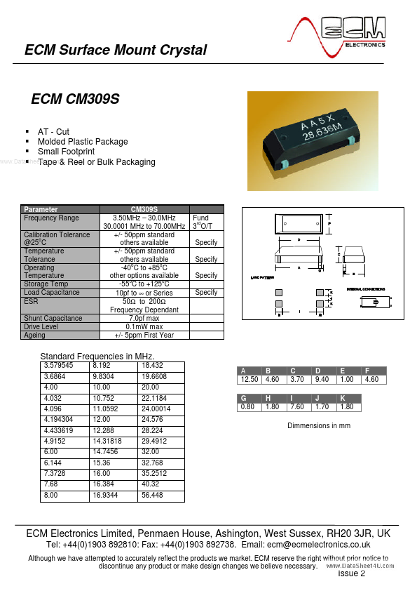 CM309S ECM Electronics