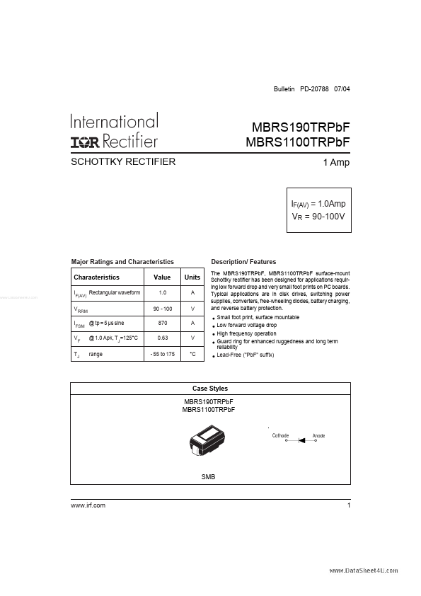MBRS1100TRPbF International Rectifier