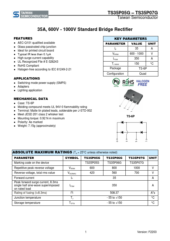 TS35P06G Taiwan Semiconductor