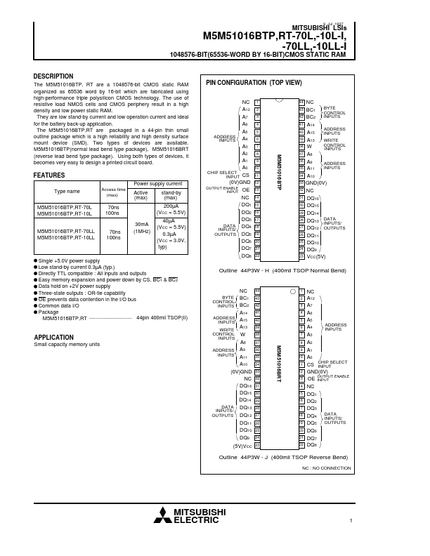 M5M51016BTP-10LL-I