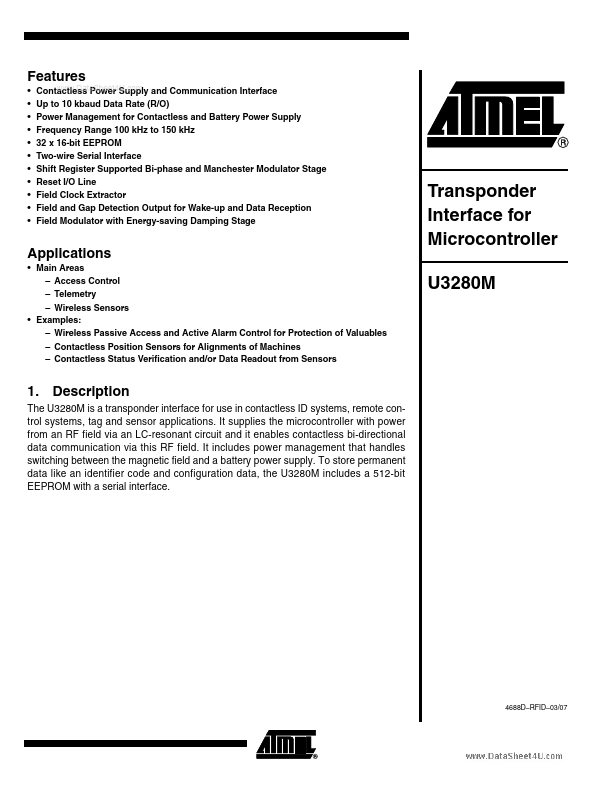 U3280M ATMEL Corporation