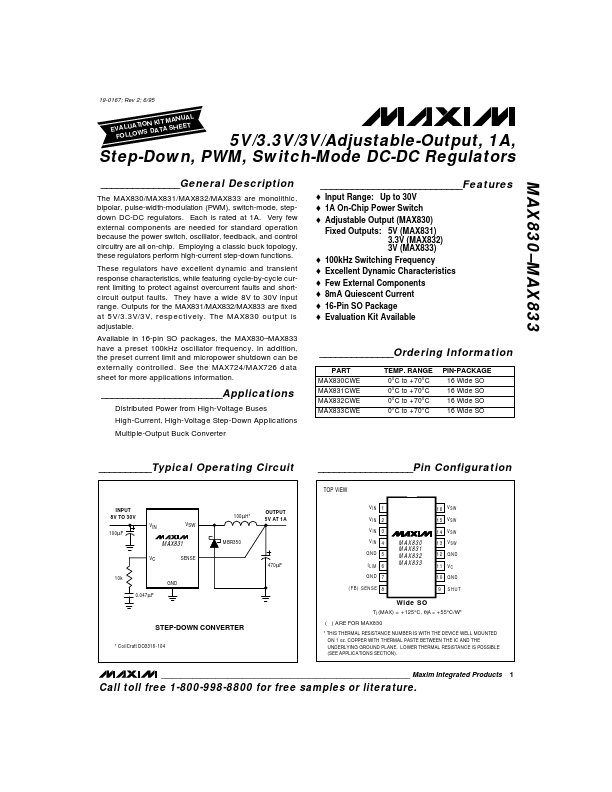 MAX833 Maxim