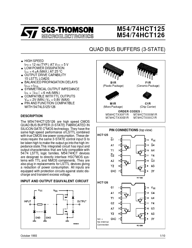 M54HCT126 ST Microelectronics
