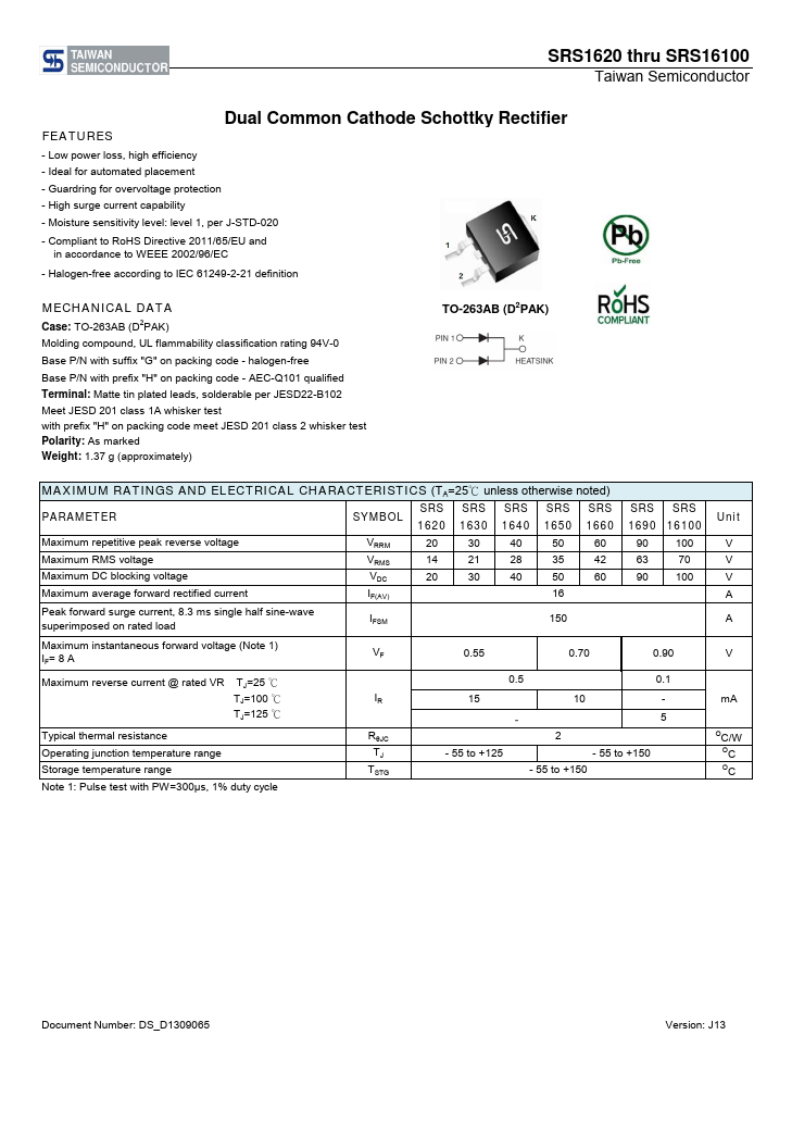 SRS1630 Taiwan Semiconductor