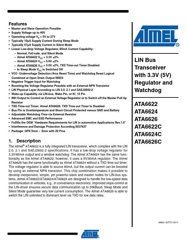 ATA6626 ATMEL Corporation