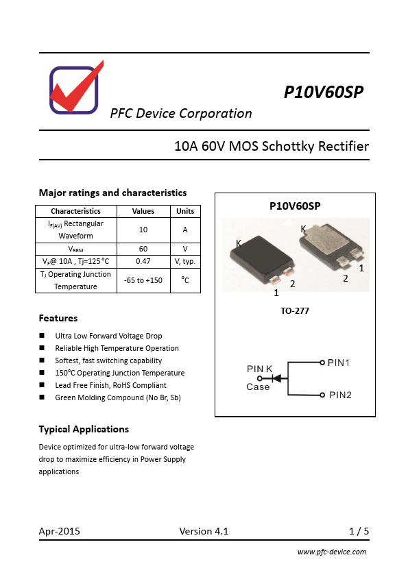 P10V60SP PFC Device Corporation