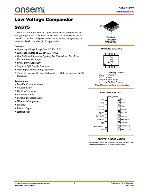 SA575 ON Semiconductor