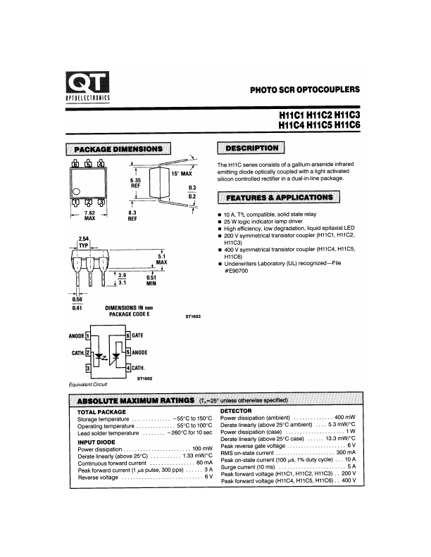 H11C4 QT Optoelectronics