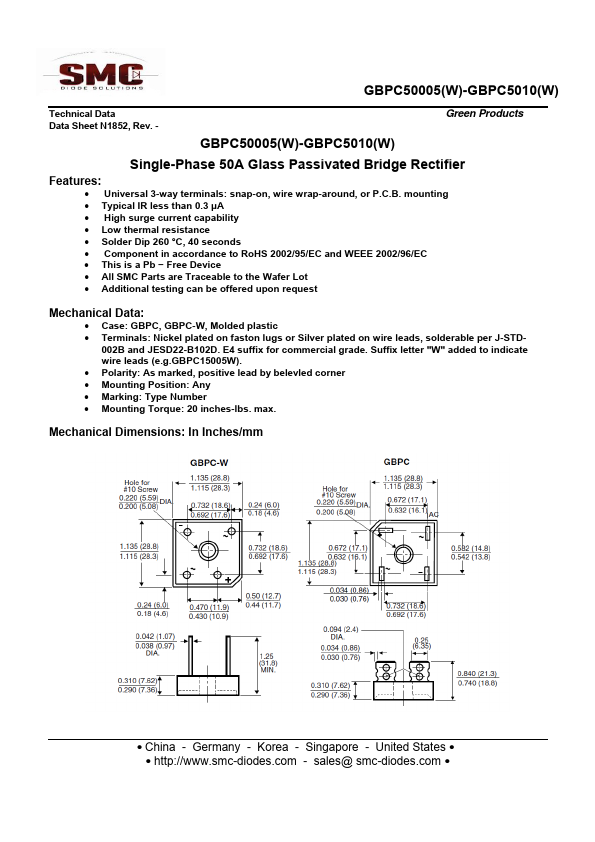 GBPC5004W Sangdest Microelectronics