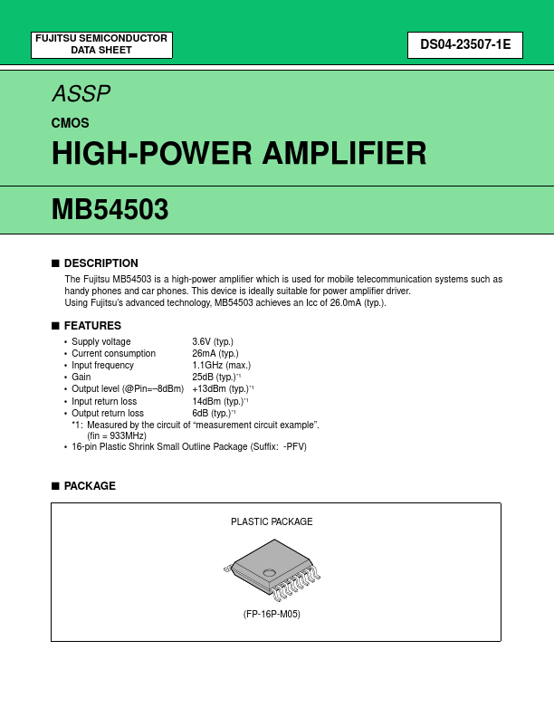MB54503 Fujitsu Media Devices