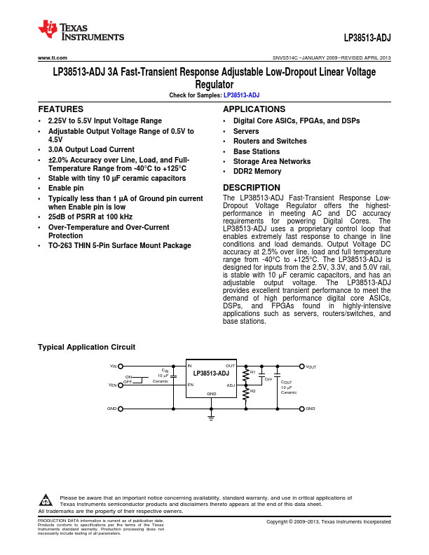 LP38513-ADJ Texas Instruments