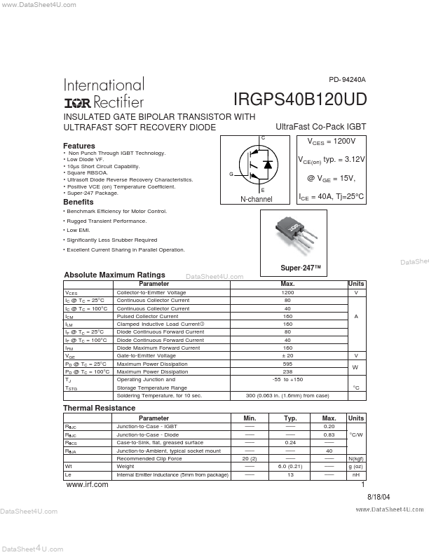 IRGPS40B120UD International Rectifier