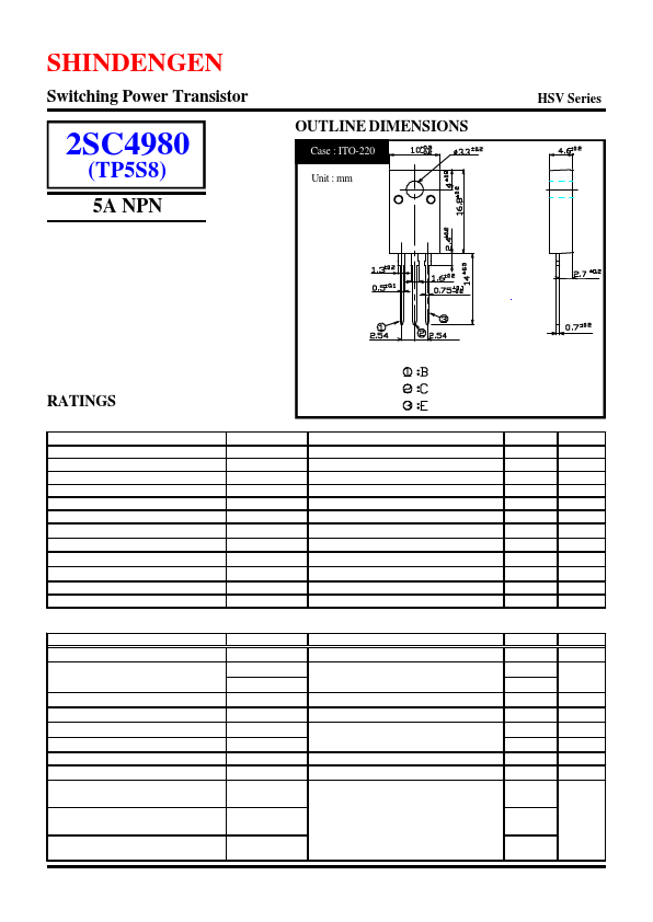2SC4980 Shindengen Electric Mfg.Co.Ltd