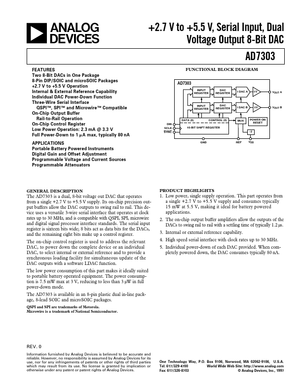 AD7303 Analog Devices