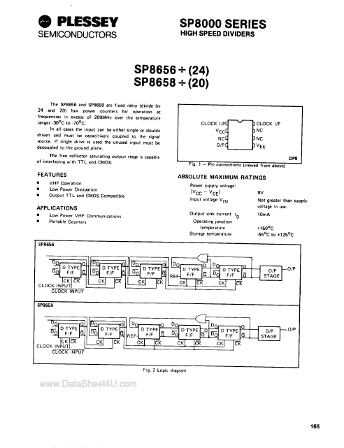 SP8658 GEC Plessey Semiconductors