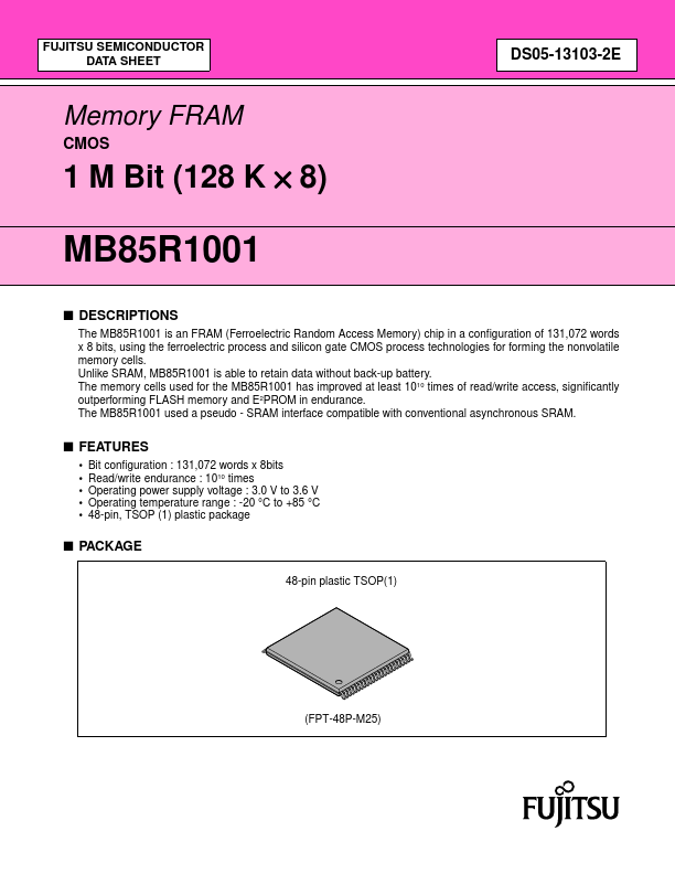 MB85R1001 Fujitsu Media Devices