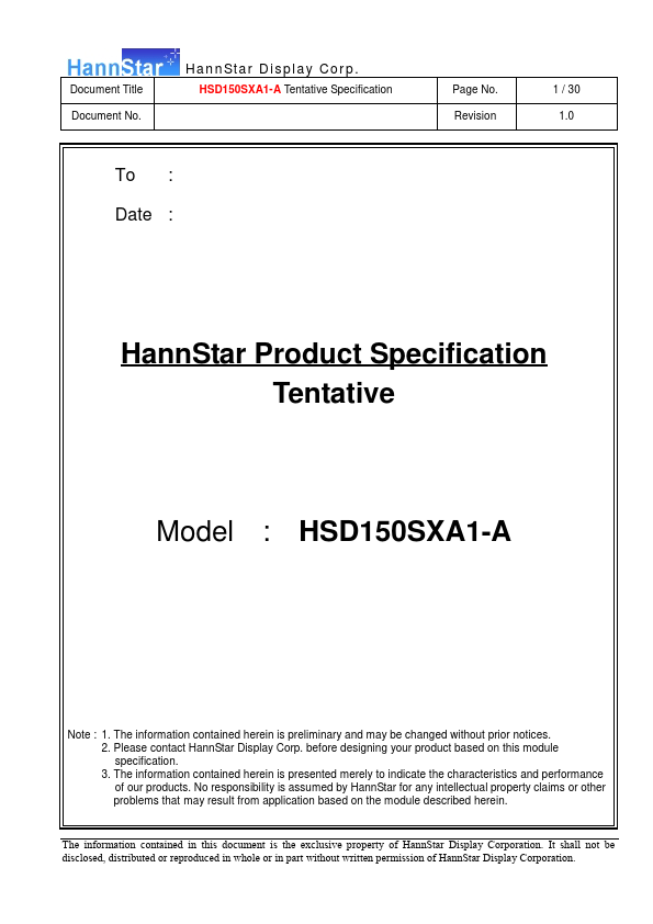 HSD150SXA1-A