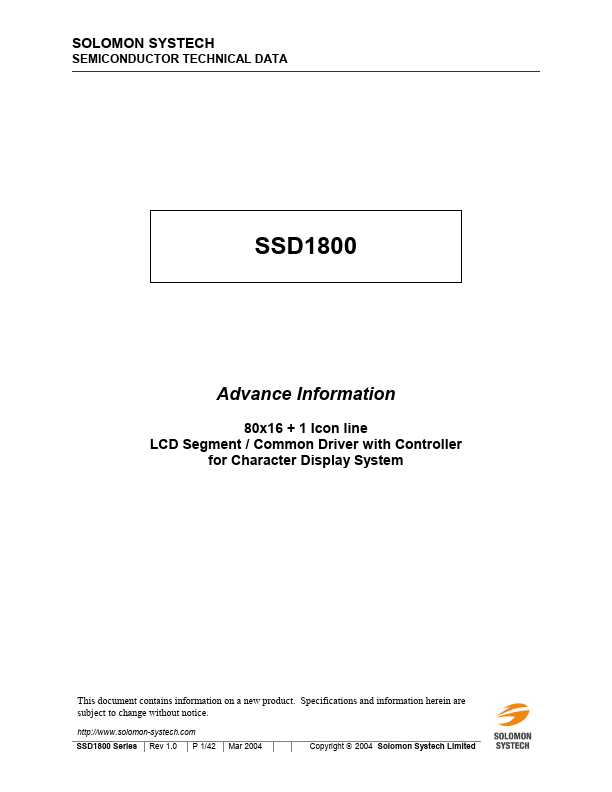 SSD1800 ETC