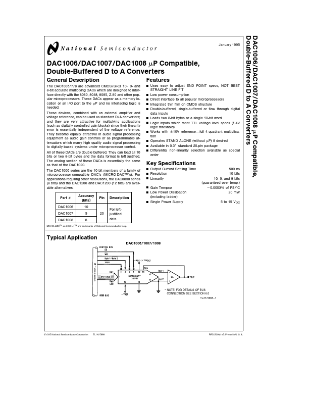 DAC1008 National Semiconductor