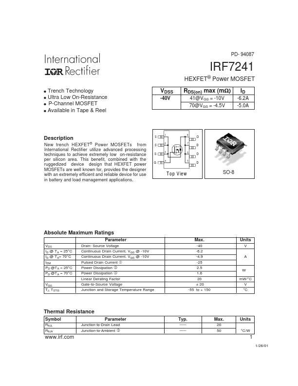 IRF7241 International Rectifier