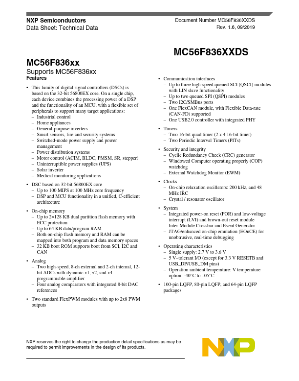 MC56F83683 NXP