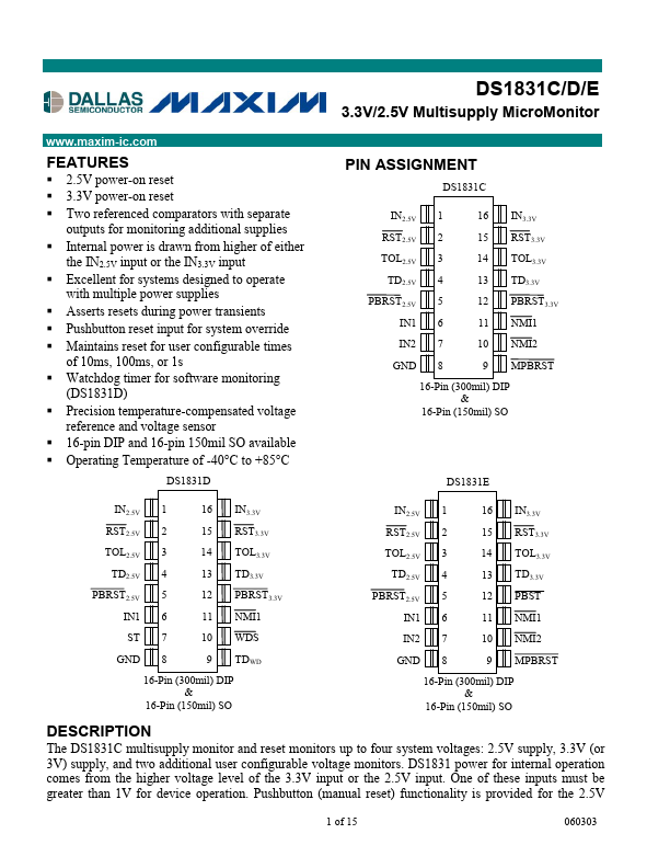 DS1831C Maxim Integrated
