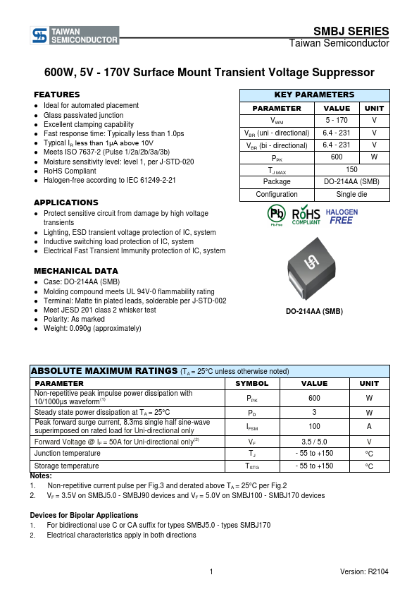 SMBJ120 Taiwan Semiconductor