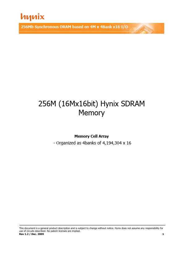 HY57V561620FT-H Hynix Semiconductor