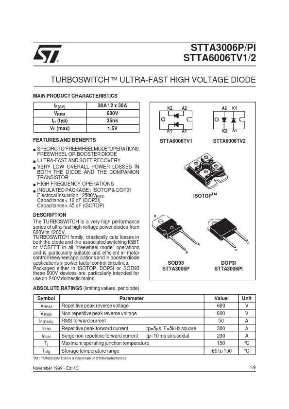 STTA3006P ST Microelectronics
