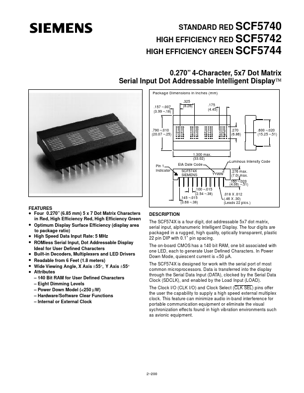 SCF5742 Siemens Semiconductor