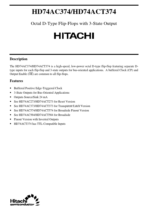 74ACT374 Hitachi Semiconductor