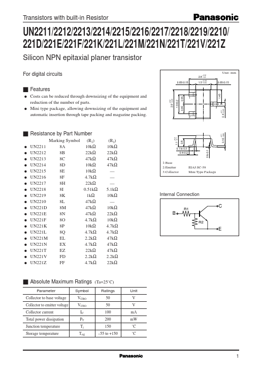 UN221V Panasonic Semiconductor