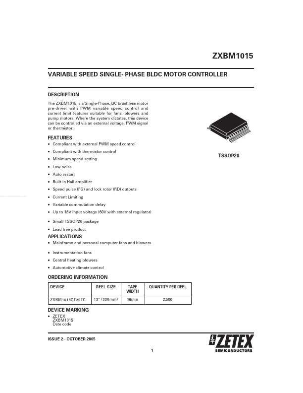 ZXBM1015 Zetex Semiconductors