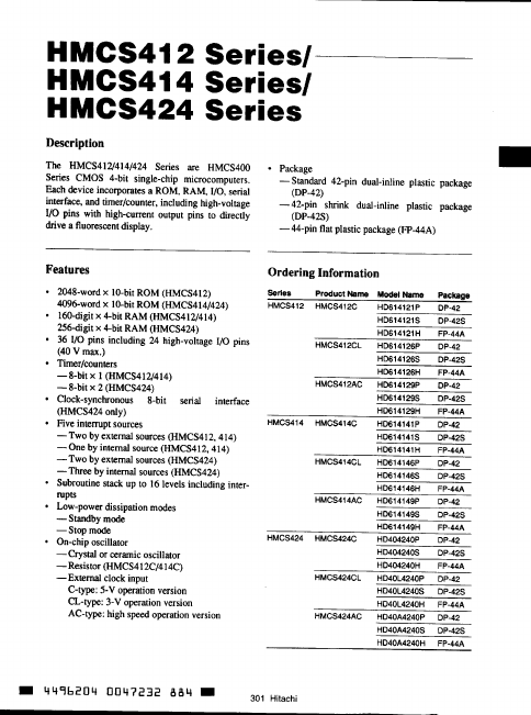 HMCS424 Hitachi Semiconductor