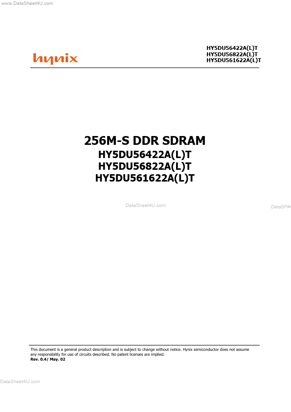 HY5DU561622LT Hynix Semiconductor