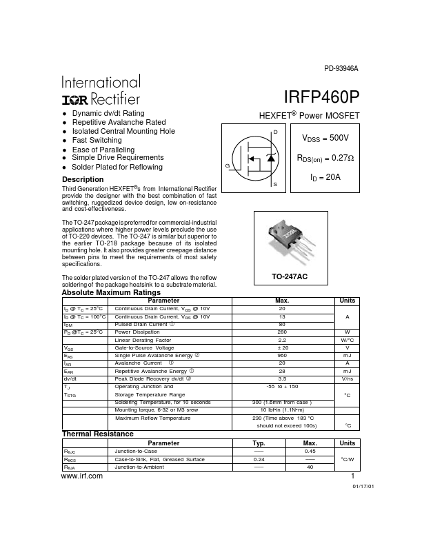 IRFP460P International Rectifier