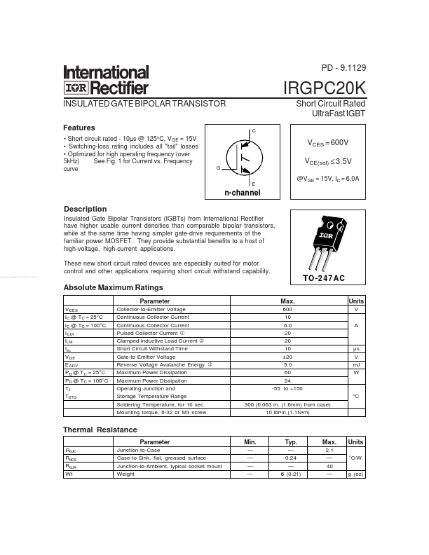 IRGPC20K International Rectifier