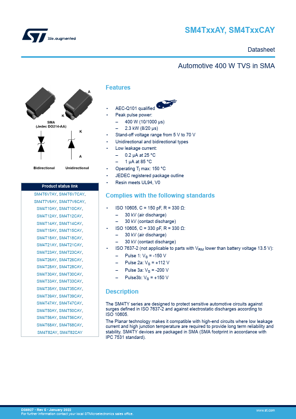 SM4T30CAY STMicroelectronics